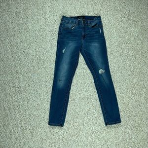 Aero High Rise Skinny Jeans Womens 4 Stretch Distressed Blue Denim Medium Wash